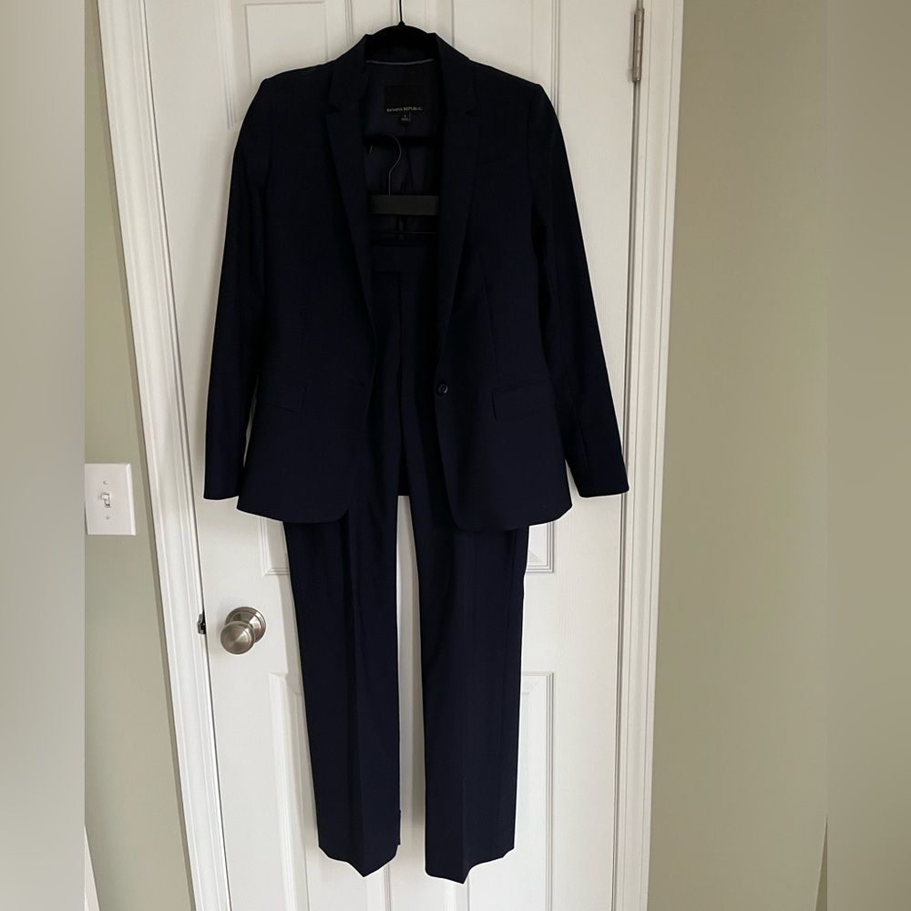 Banana Republic Navy Wool Pant Suit
